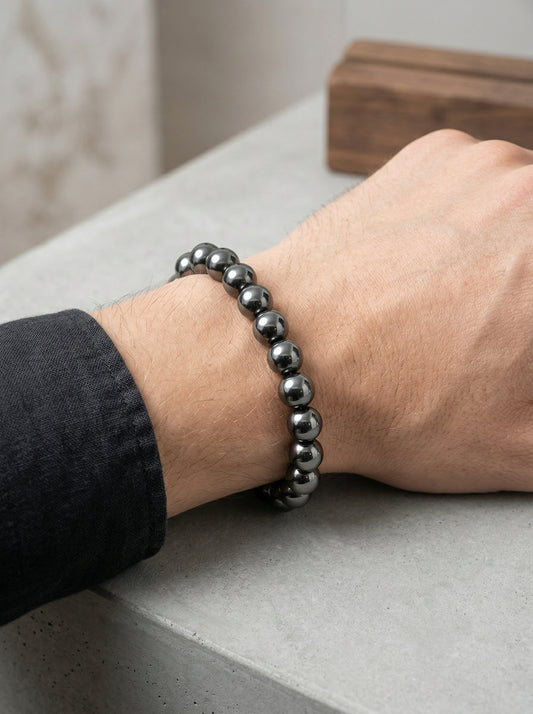 Pulsera de Hematita Natural - Minimalista