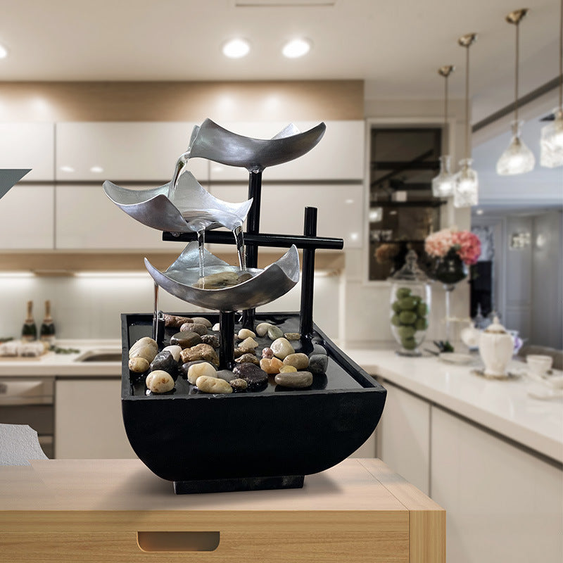 Fuente de Agua Zen - Cascada de Relajación Moderna