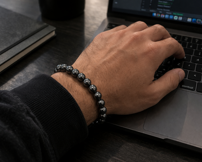 Pulsera de Hematita Natural - Minimalista